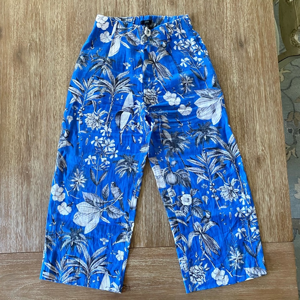 J. Crew Women’s Floral Patterned Linen Cropped Pants